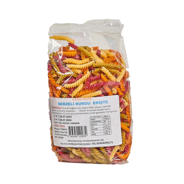 LEZİZ SEBZELİ BURGU ERİŞTE 350 GR 