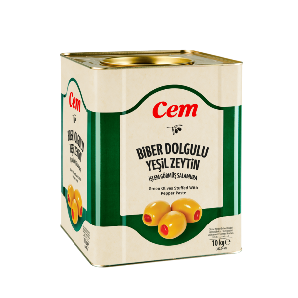 CEM YEŞİL ZEYTİN BİBER DOLGULU (121-140) 10 KG