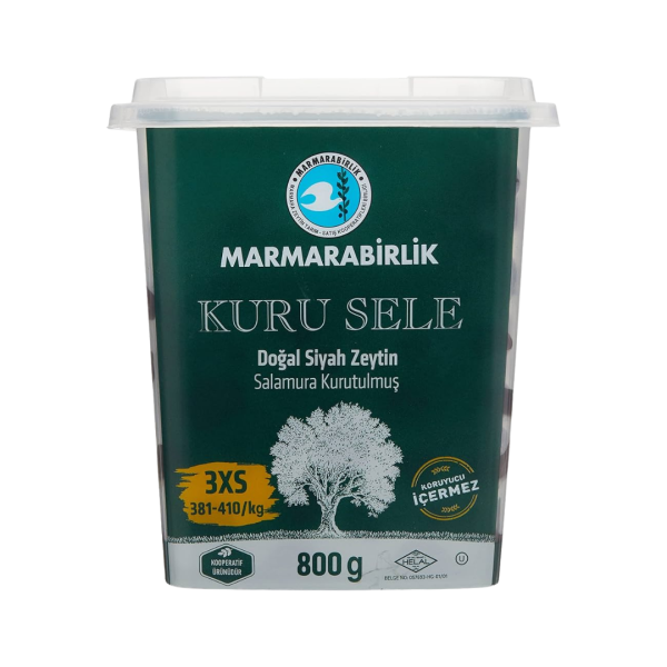 MARMARA BİRLİK  SİYAH ZEYTİN KURU SELE 800 GR 