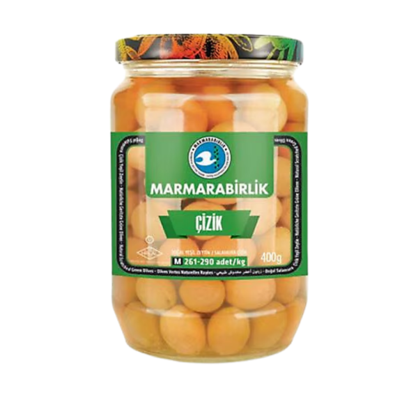 MARMARA BİRLİK  YEŞİL ZEYTİN ÇİZİK 400 GR 